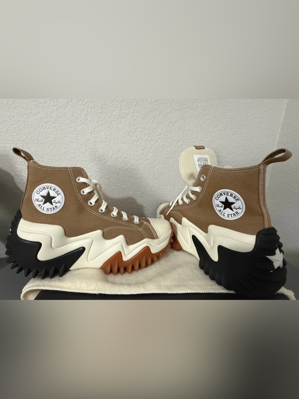 Converse Kids High-Top Sneakers in Brown and Cream